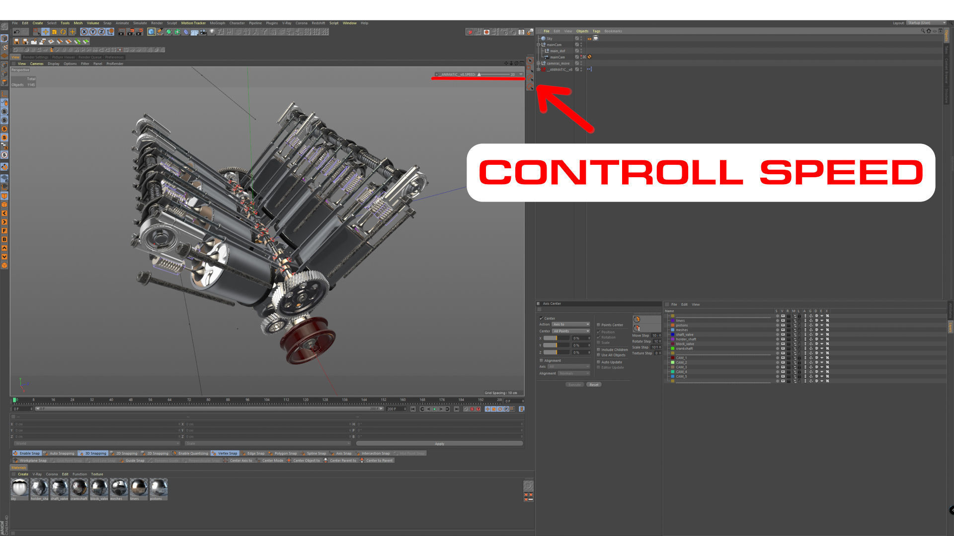V8 Engine Working Animated 3D model_32