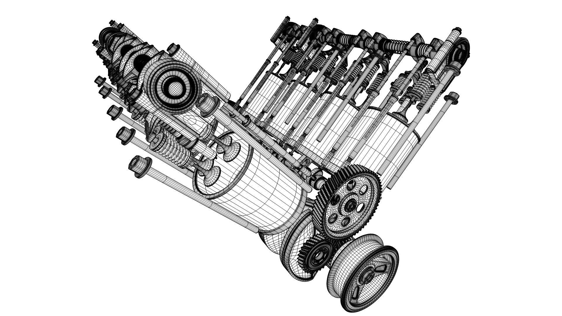 V8 Engine Working Animated 3D model_51