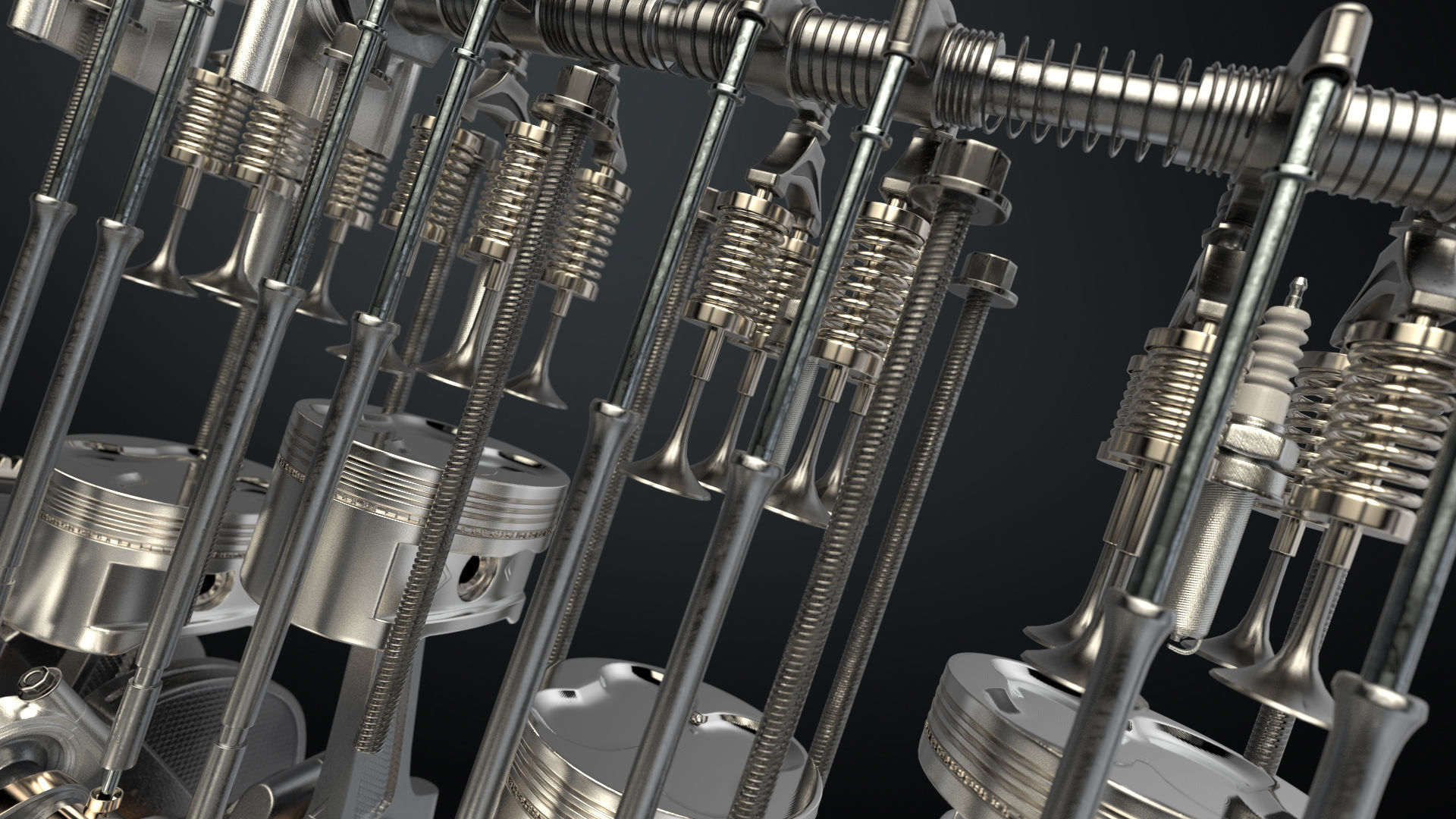 V8 Engine Working Animated 3D model_14