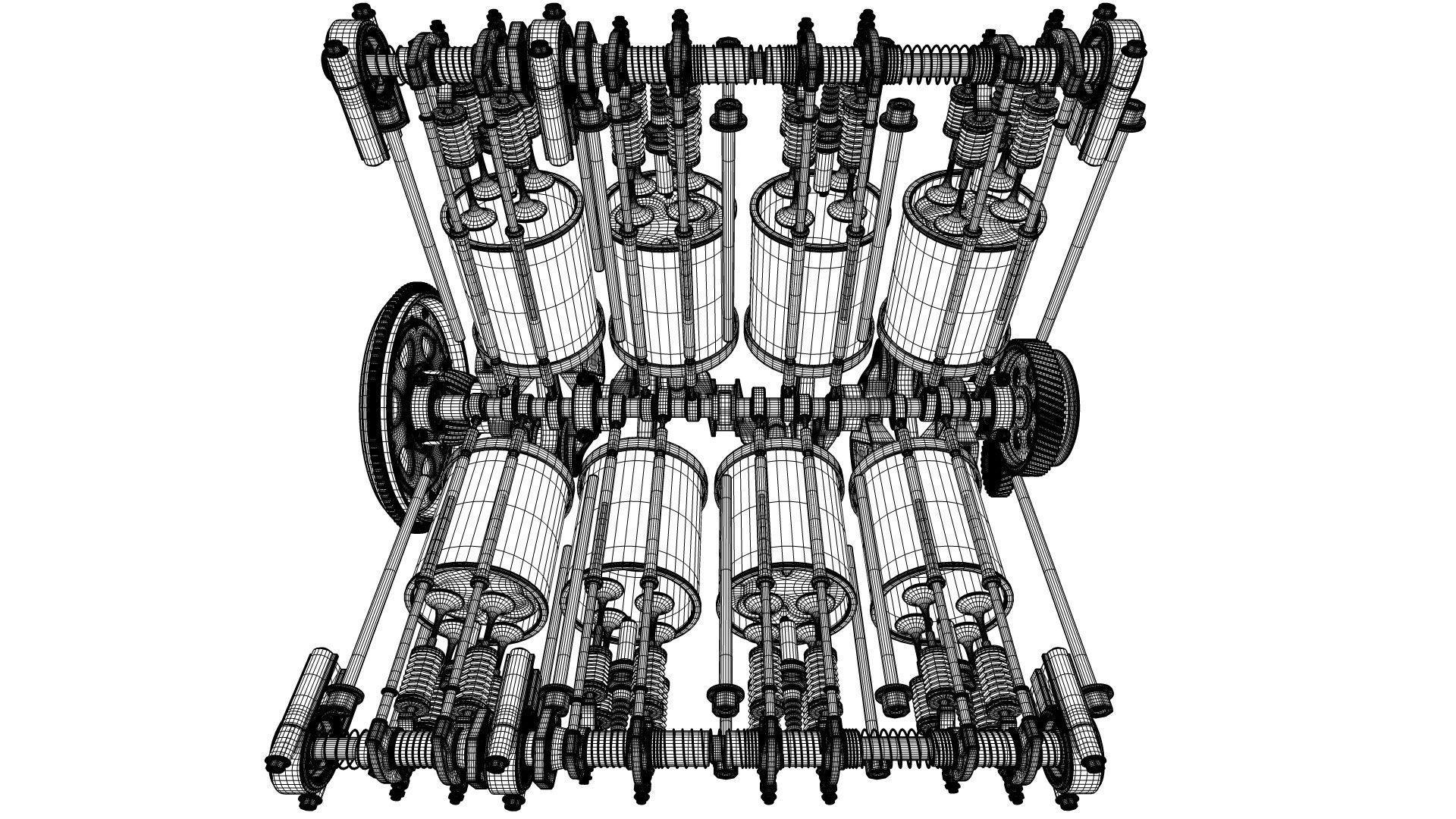 V8 Engine Working Animated 3D model_44