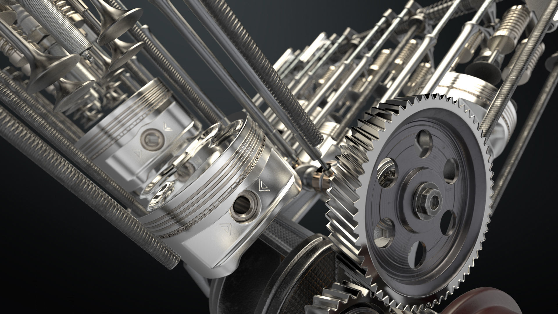 V8 Engine Working Animated 3D model_19