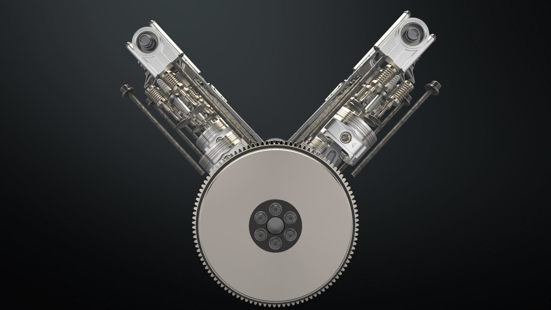 V8 Engine Working Animated 3D model_13