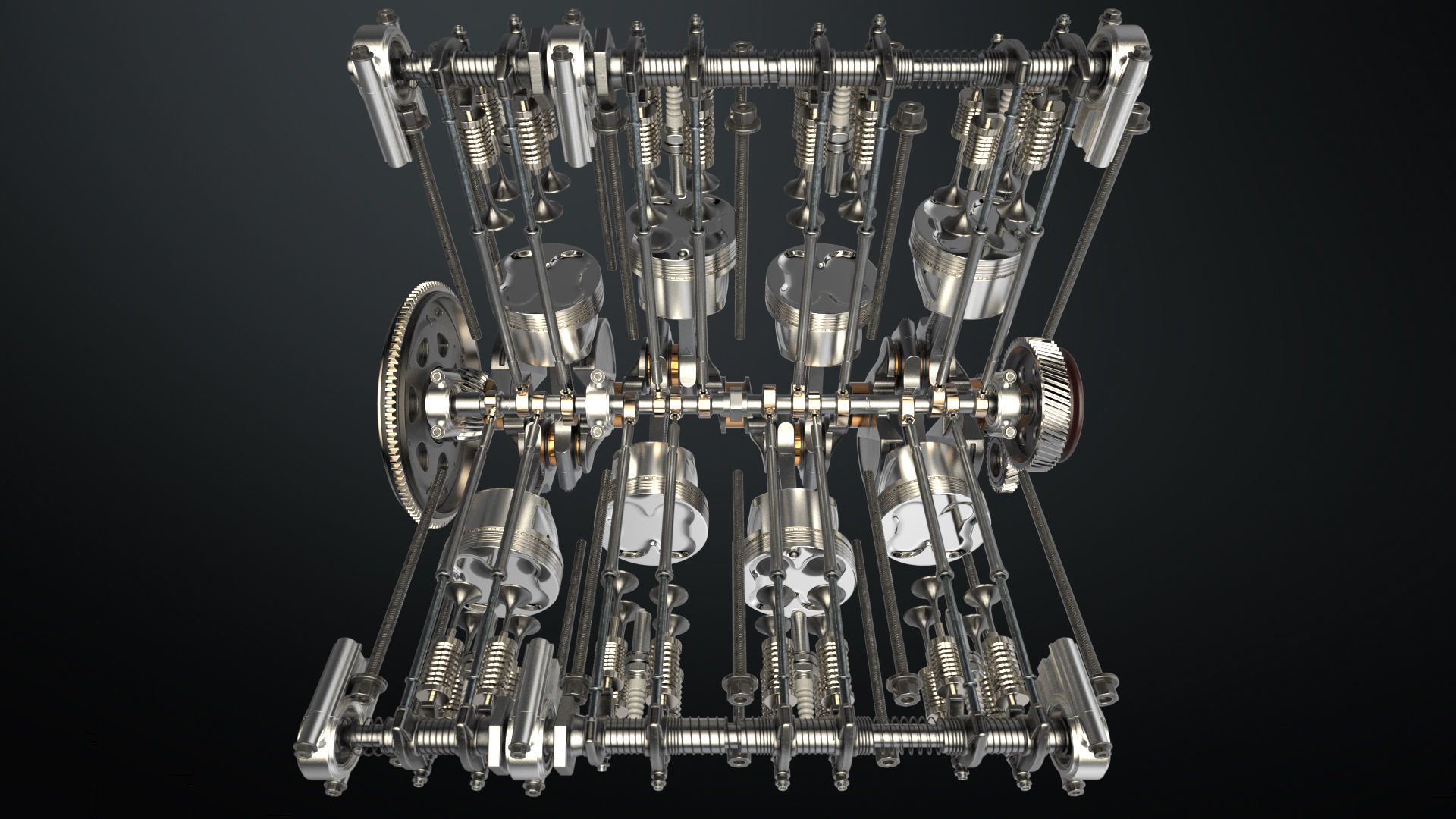 V8 Engine Working Animated 3D model_30