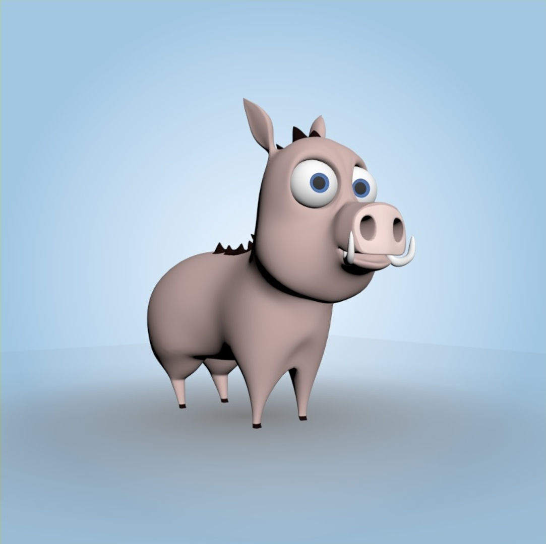 Cartoon Boar 3D model_4