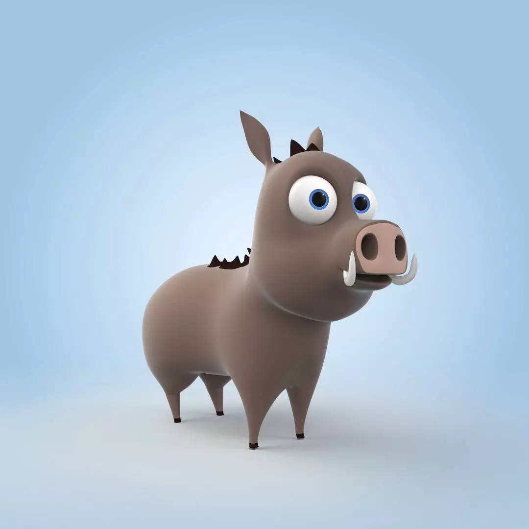 Cartoon Boar 3D model_0