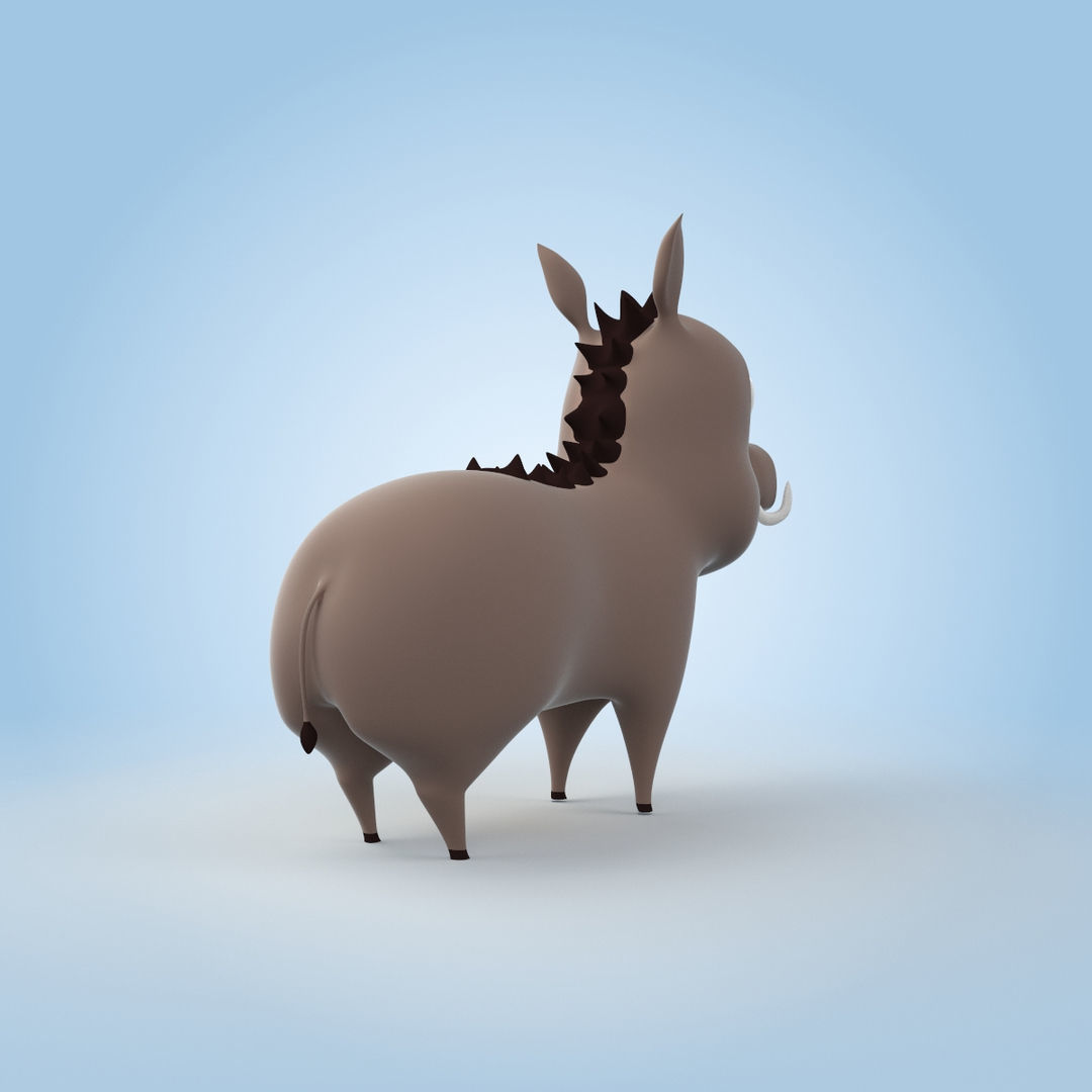 Cartoon Boar 3D model_1