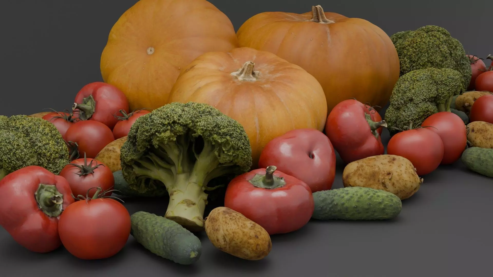 Vegetables set 1 Low-poly 3D model_0