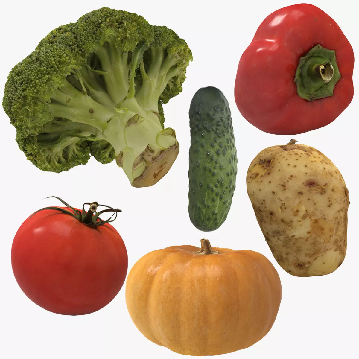 Vegetables set 1 Low-poly 3D model_9