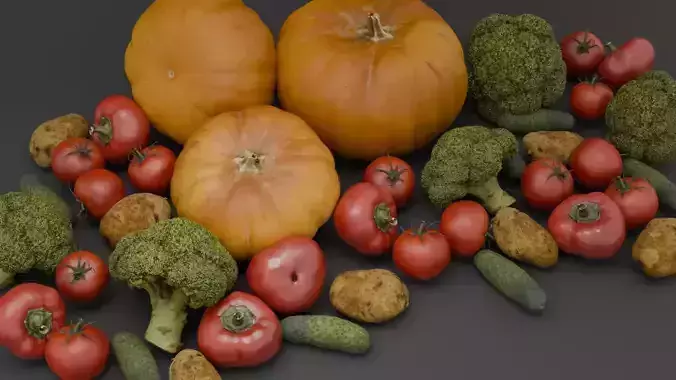 Vegetables set 1 Low-poly 3D model 3