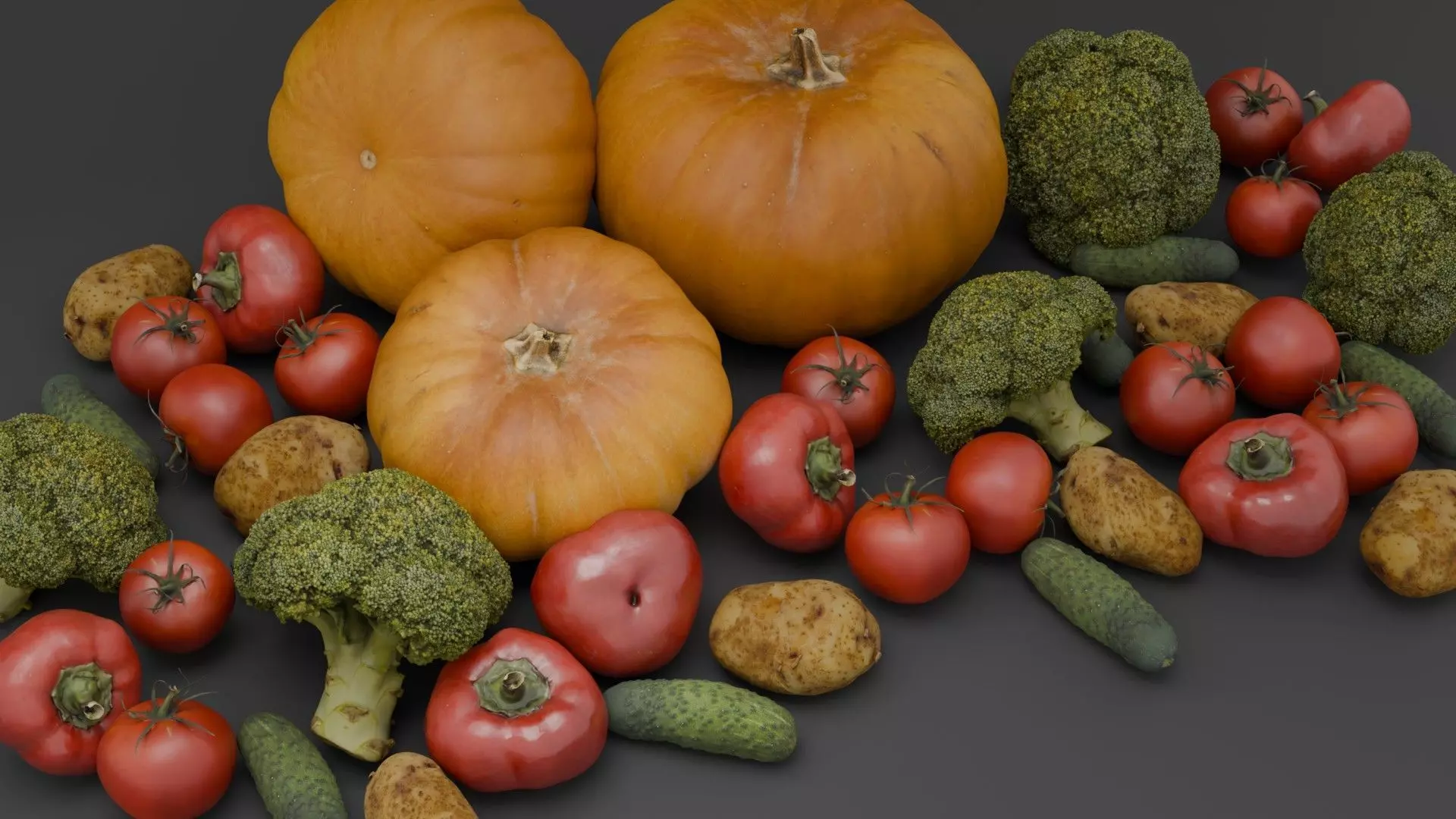 Vegetables set 1 Low-poly 3D model_10
