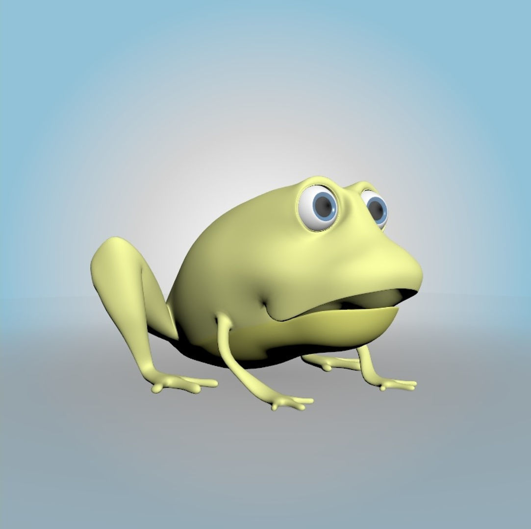 Cartoon Frog 3D model_4