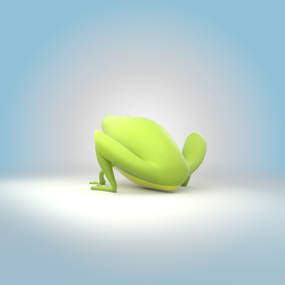 Cartoon Frog 3D model_2