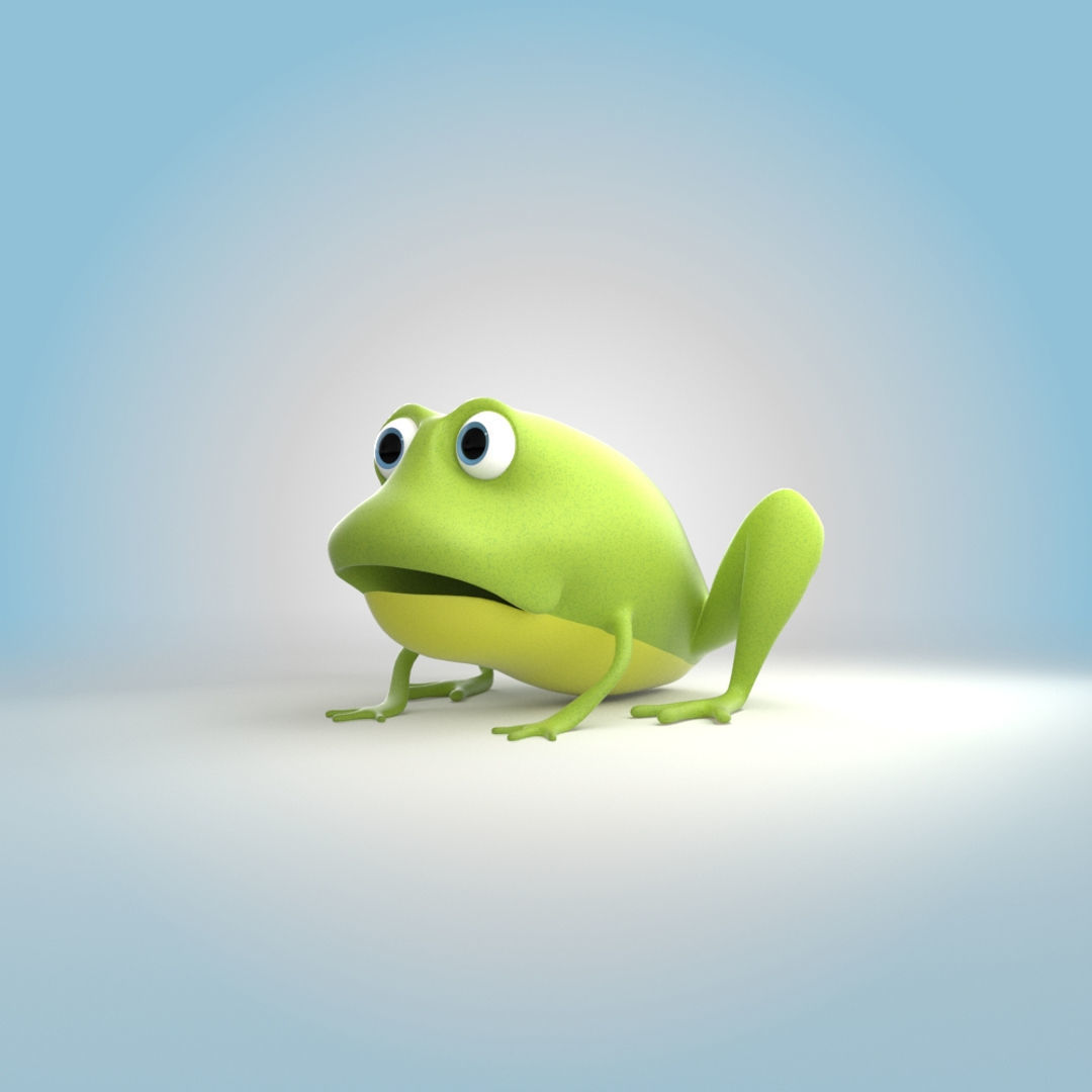 Cartoon Frog 3D model_3