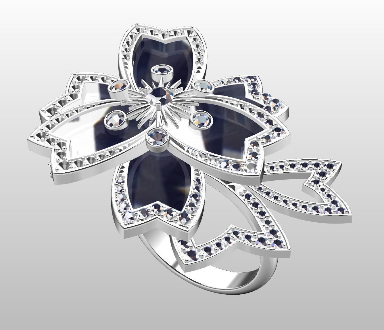 ring flower 3D print model_2