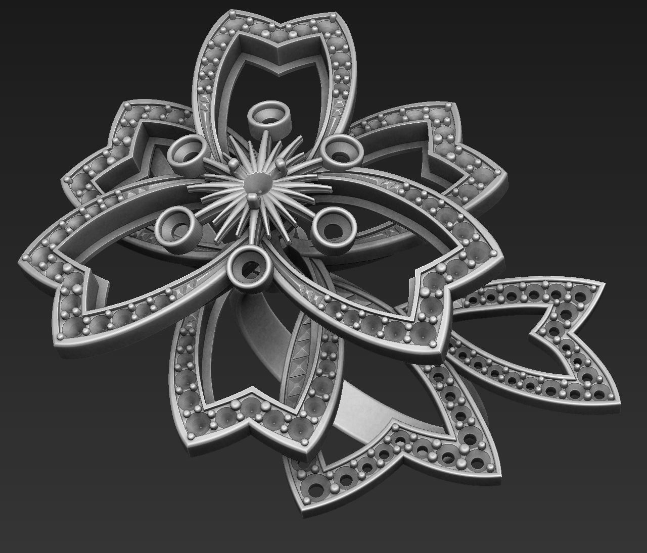ring flower 3D print model_1