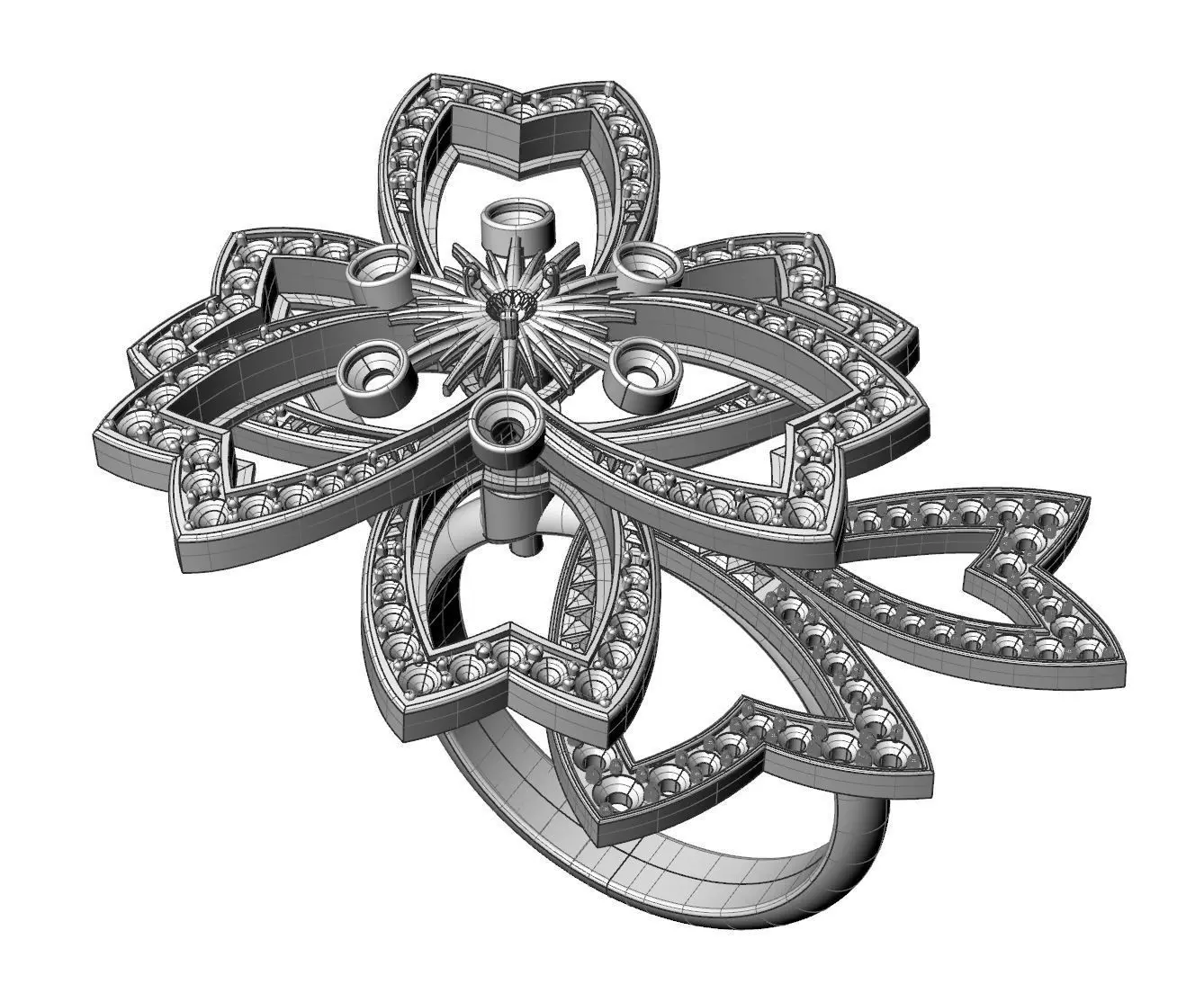 ring flower 3D print model_0