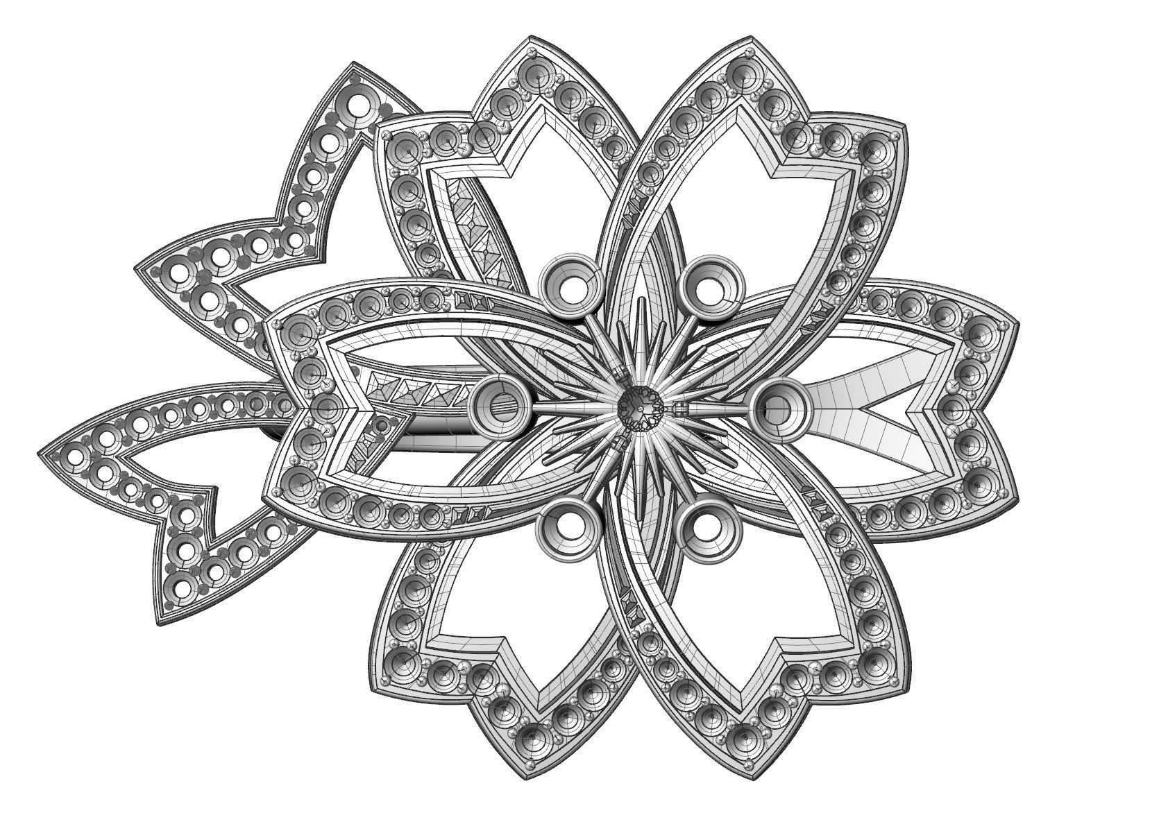 ring flower 3D print model_4