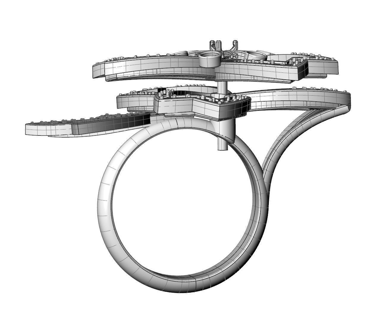 ring flower 3D print model_5