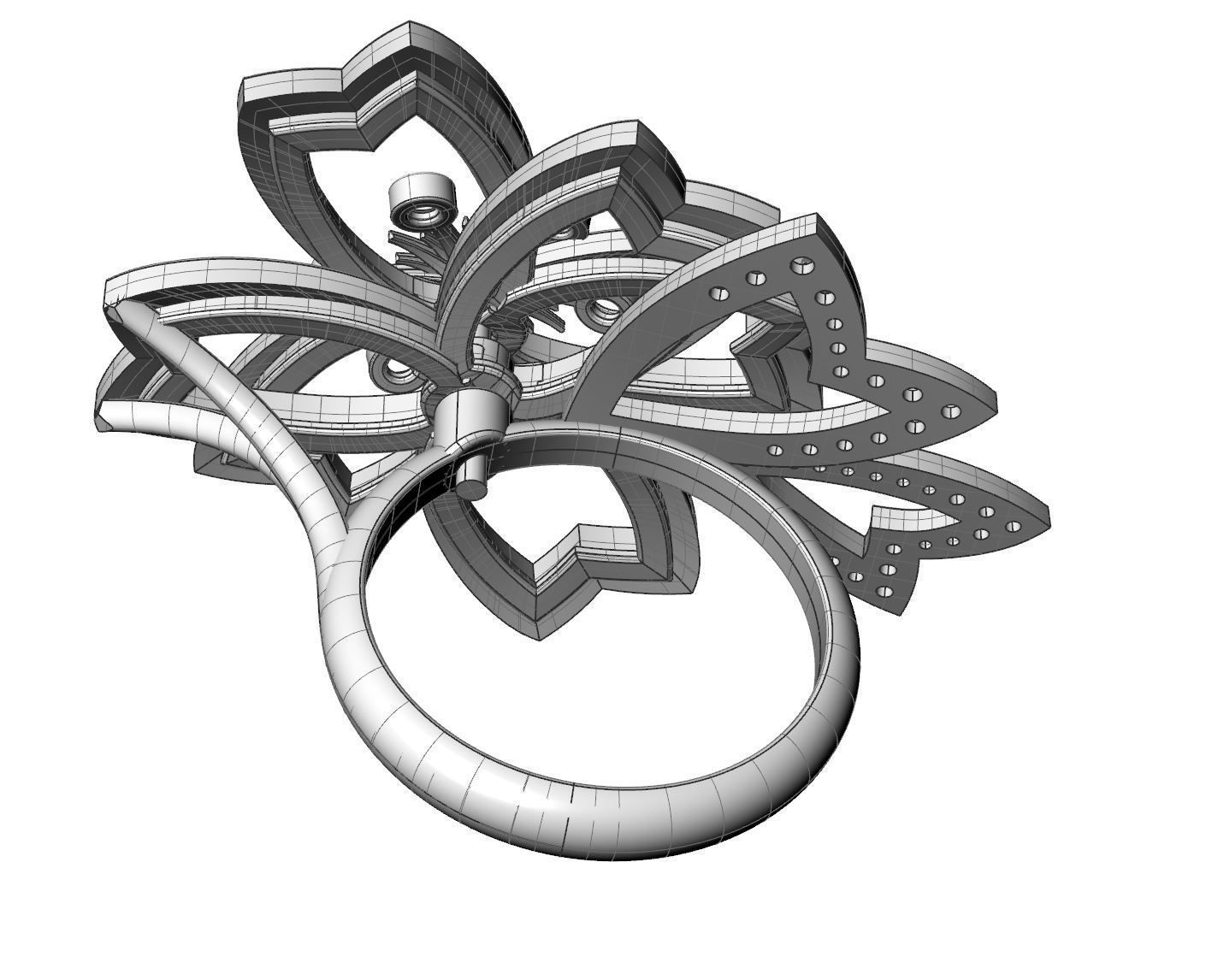 ring flower 3D print model_6