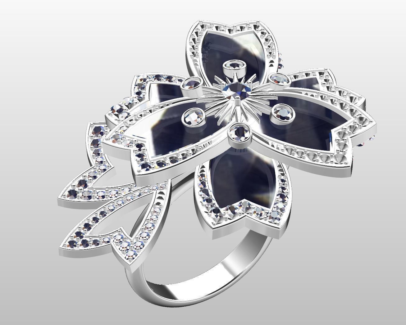 ring flower 3D print model_3