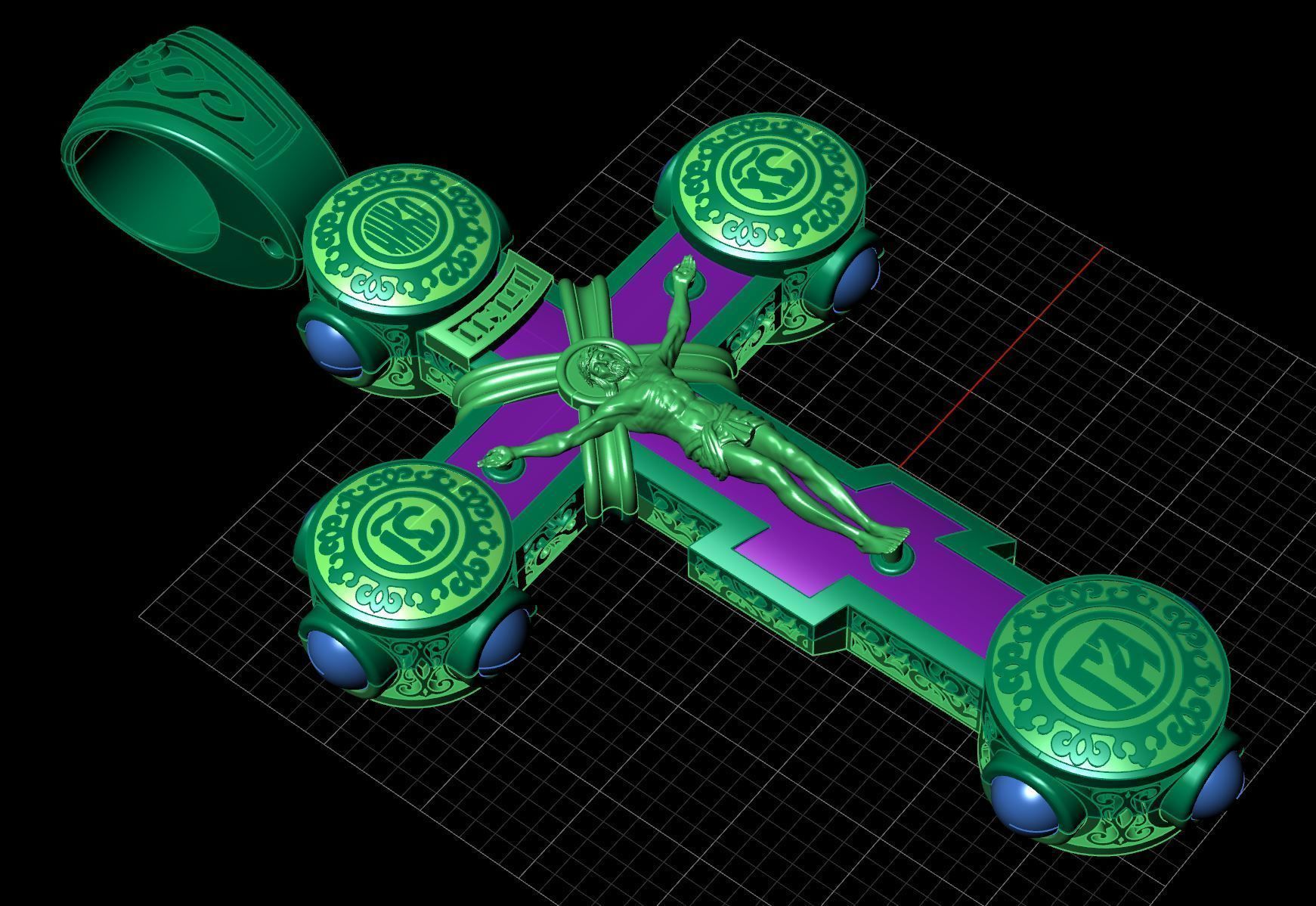 Cross light 60mm 3D print model_1