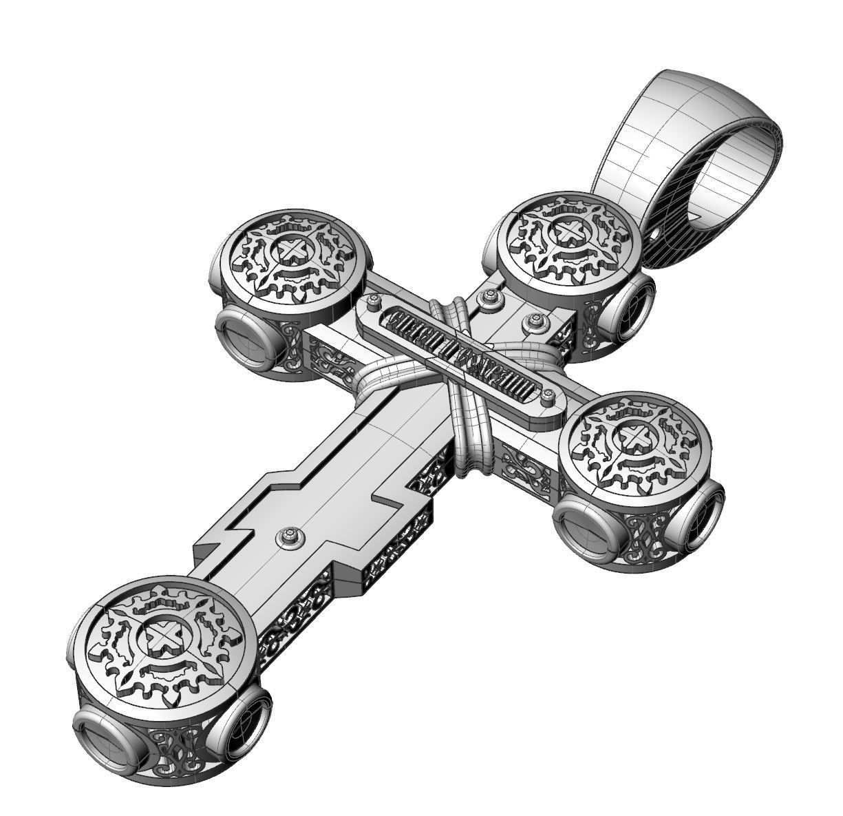 Cross light 60mm 3D print model_3