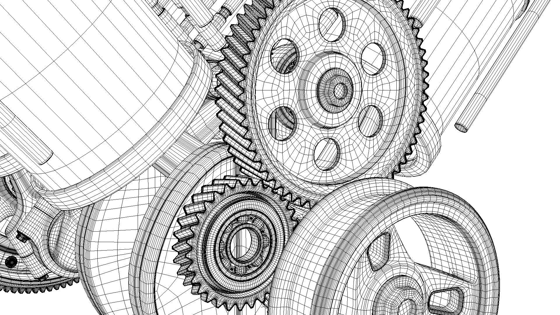 V6 Engine Working Animated 3D model_38