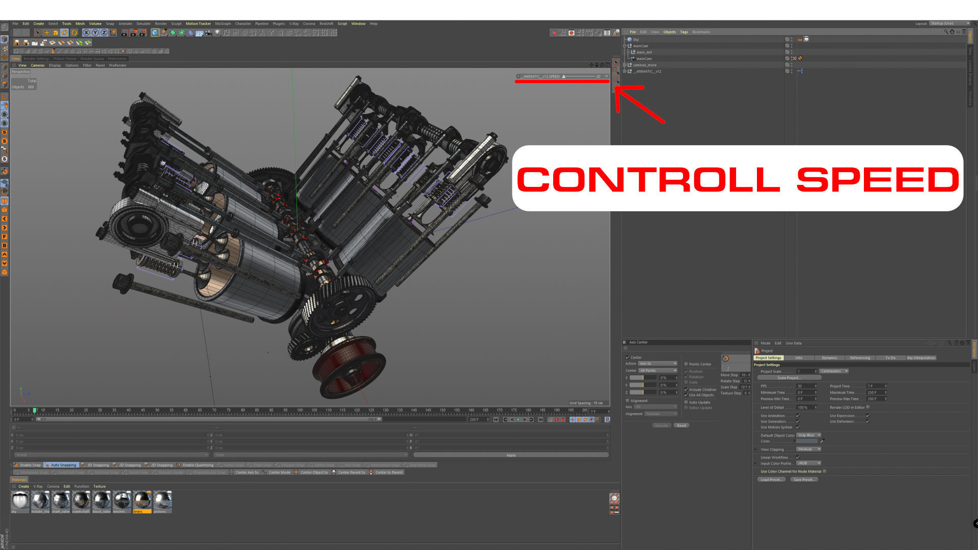 V6 Engine Working Animated 3D model_36