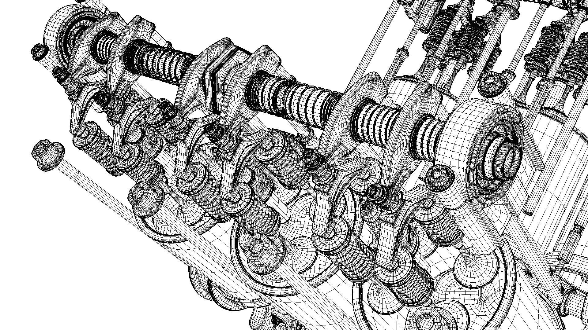 V6 Engine Working Animated 3D model_47