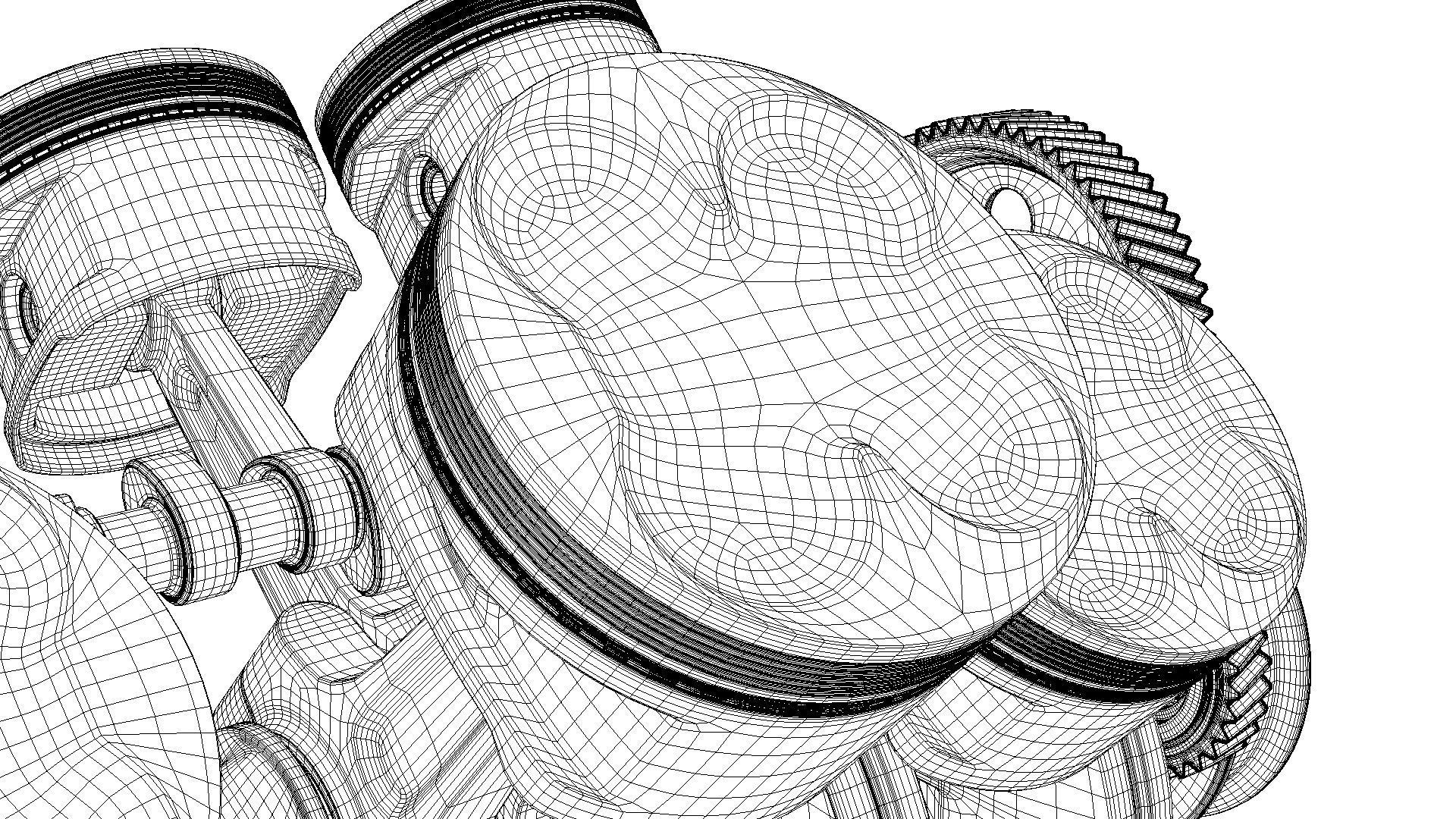 V6 Engine Working Animated 3D model_49