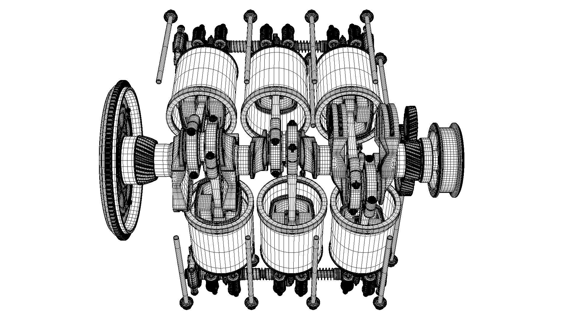 V6 Engine Working Animated 3D model_51