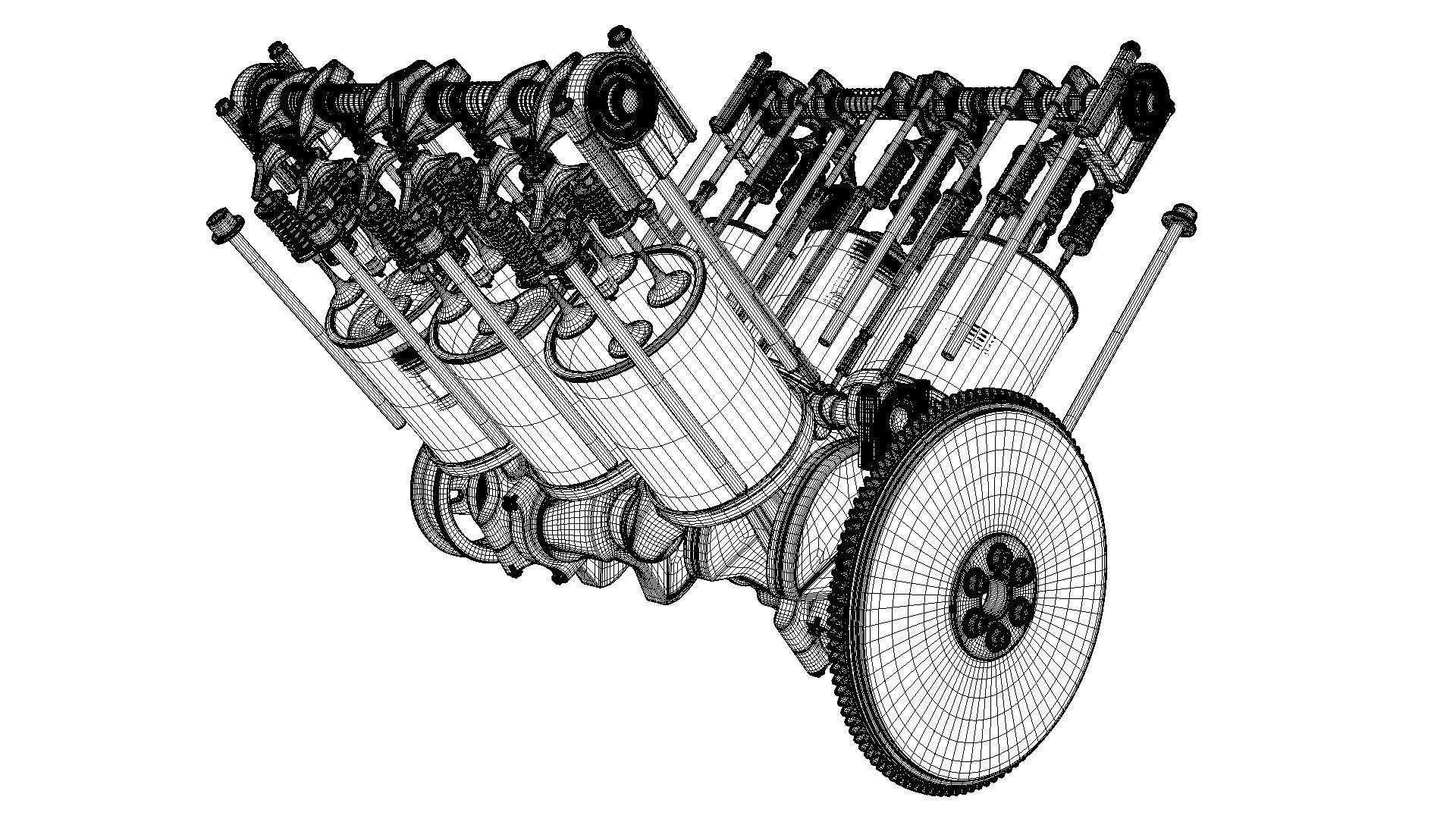 V6 Engine Working Animated 3D model_46