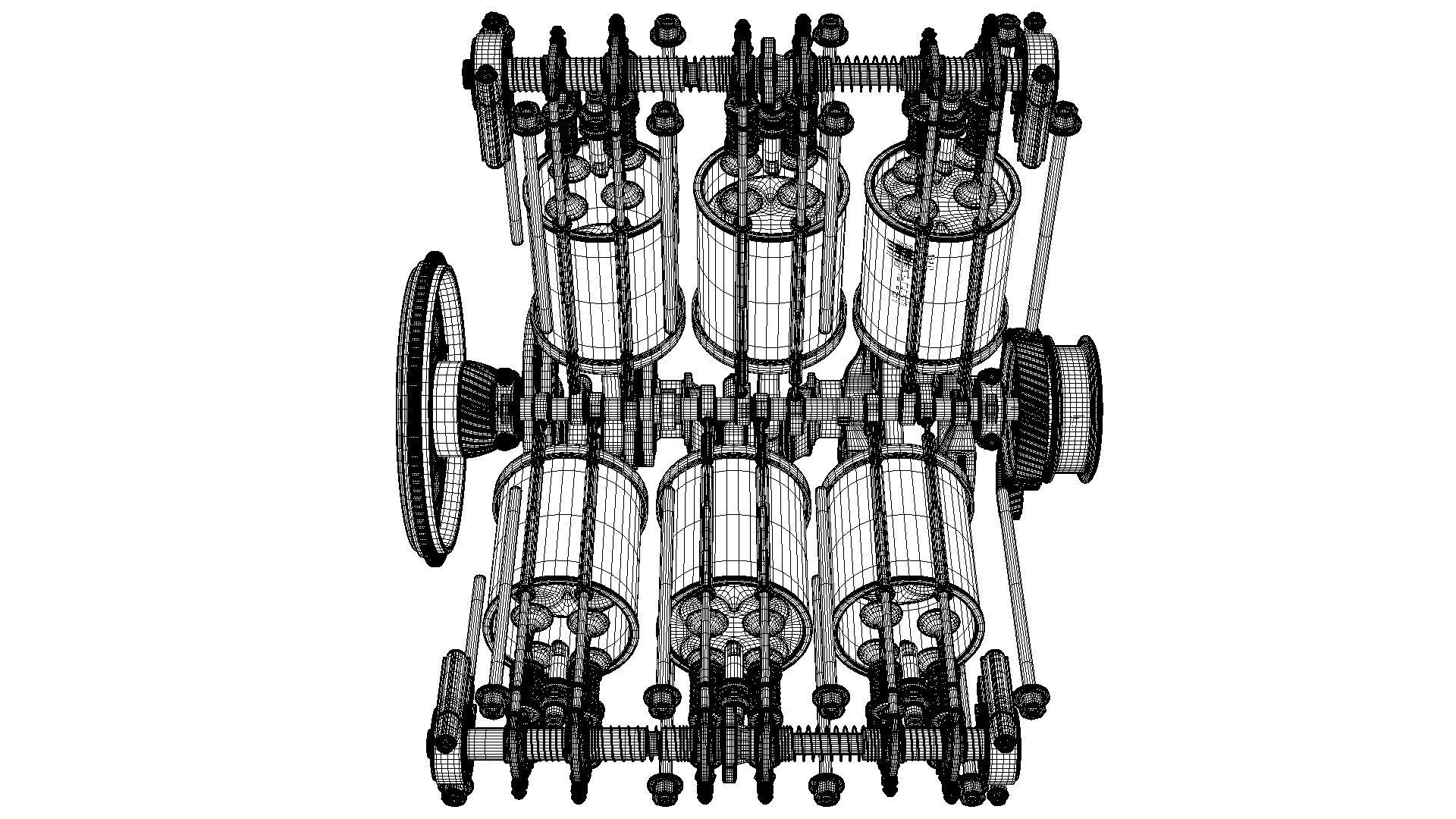 V6 Engine Working Animated 3D model_50