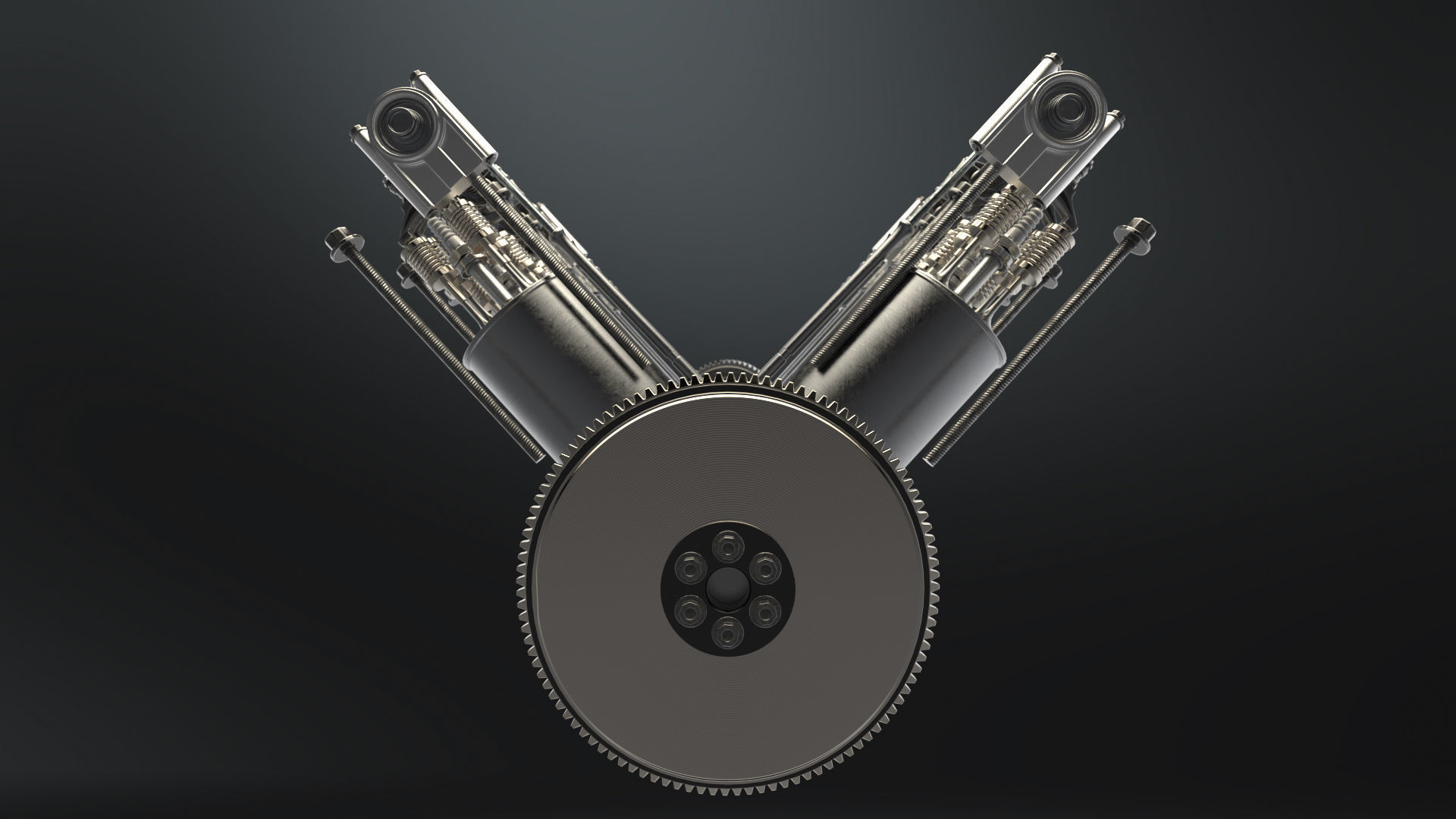 V6 Engine Working Animated 3D model_18