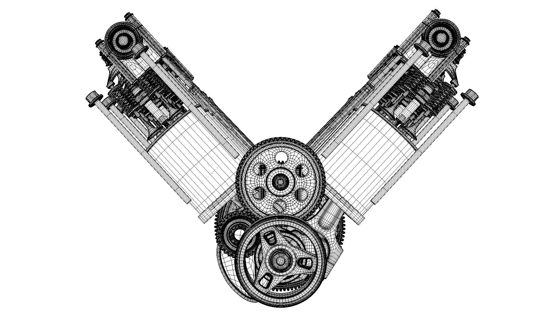 V6 Engine Working Animated 3D model_53