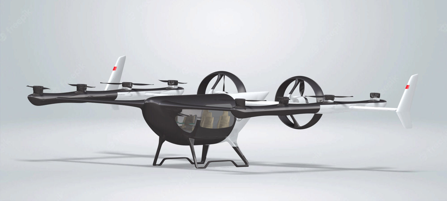 Electric flying car 3D model_10