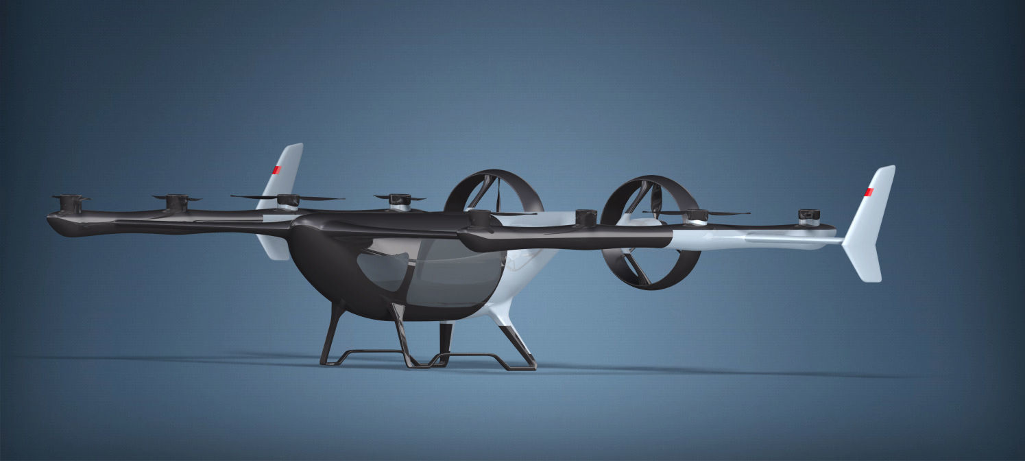 Electric flying car 3D model_7