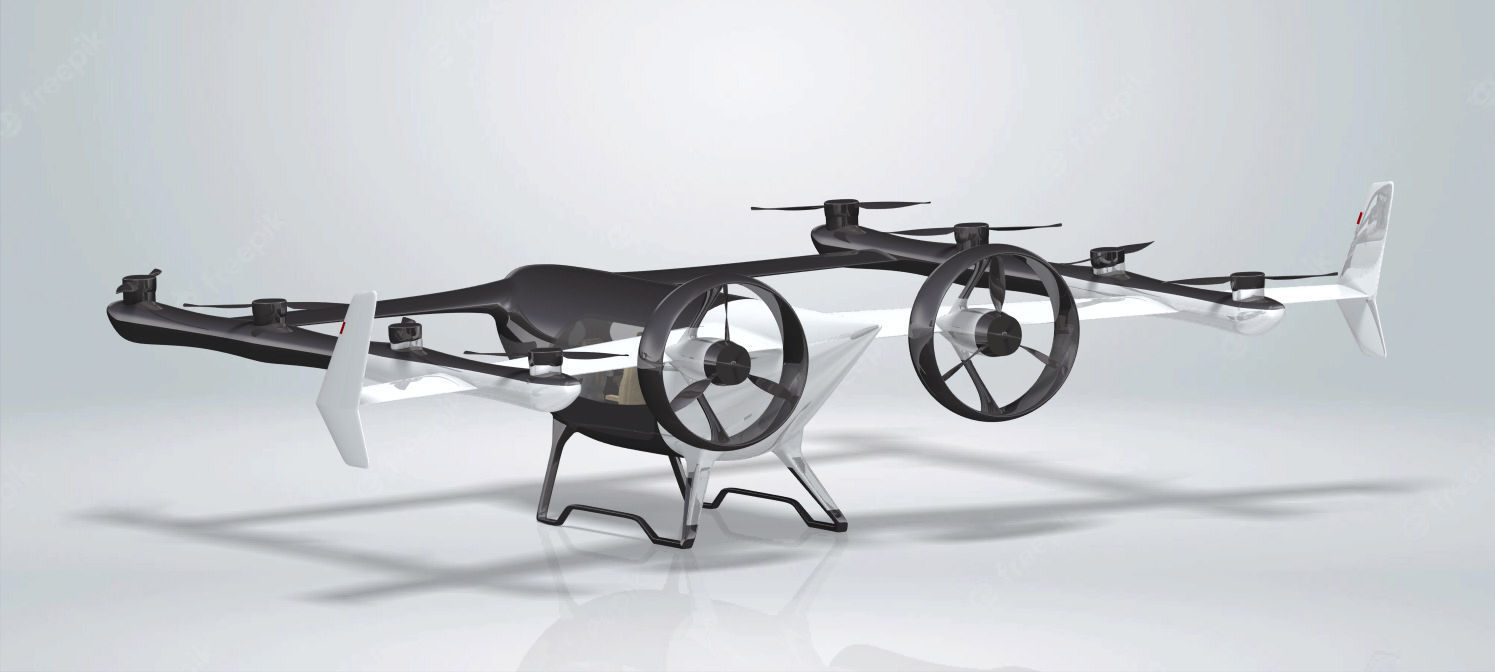 Electric flying car 3D model_8