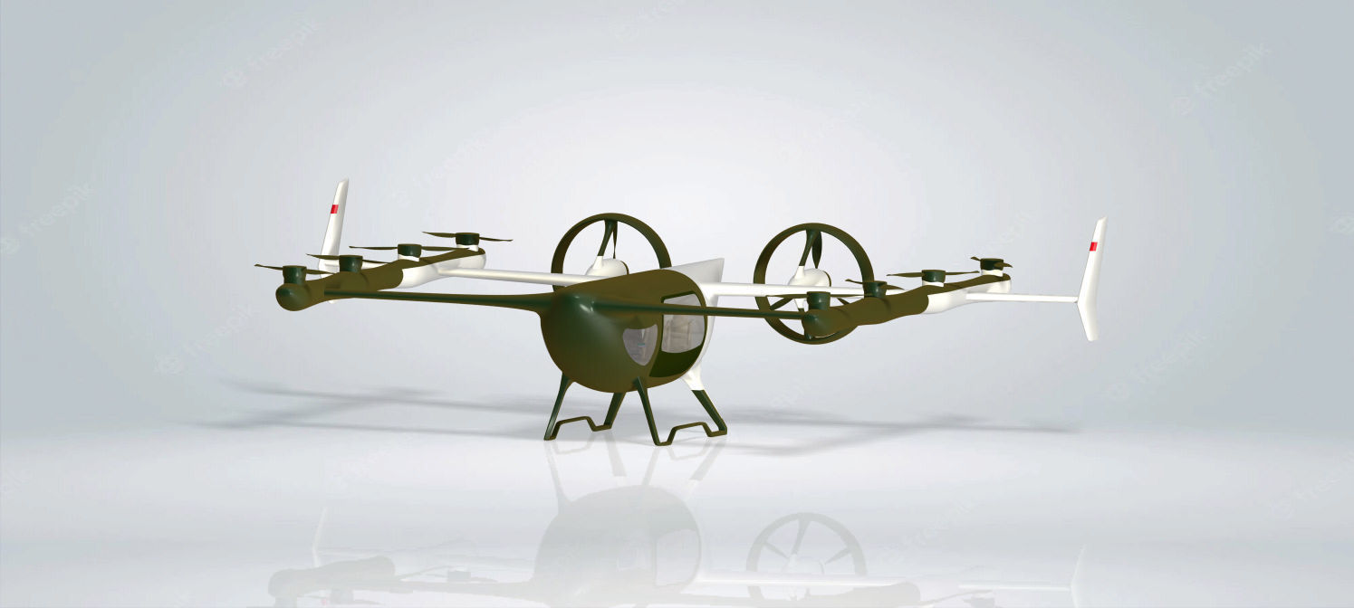 Electric flying car 3D model_2