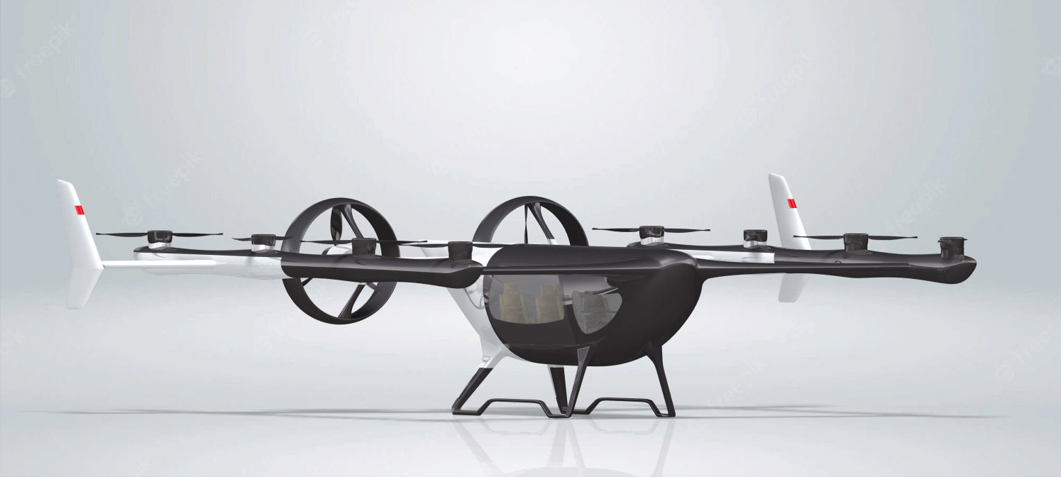 Electric flying car 3D model_9