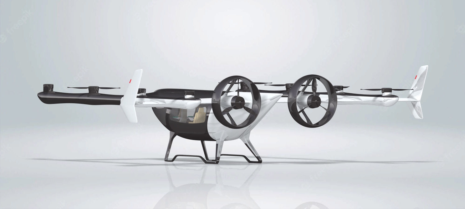 Electric flying car 3D model_11