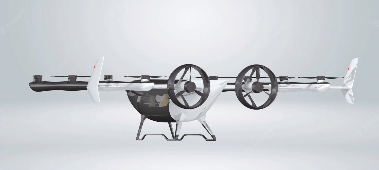 Electric flying car 3D model_5