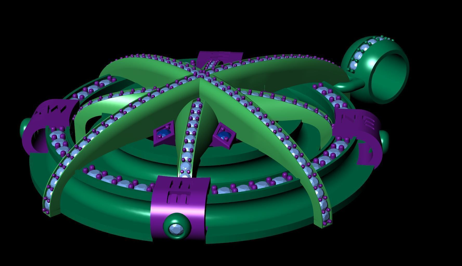 Pendant compass 3D print model_3