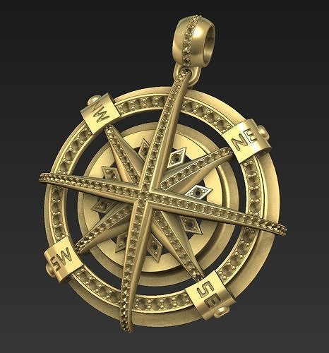 Pendant compass 3D print model