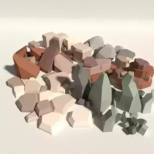 Low Poly Rock Pack Free low-poly 3D model