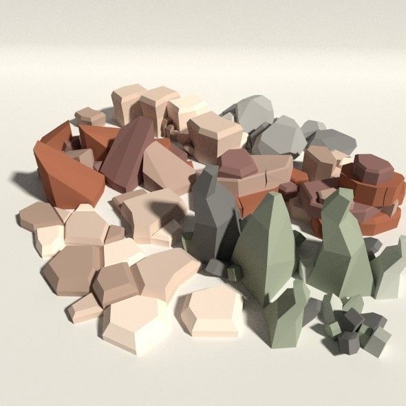 Low Poly Rock Pack free VR / AR / low-poly 3D model | CGTrader