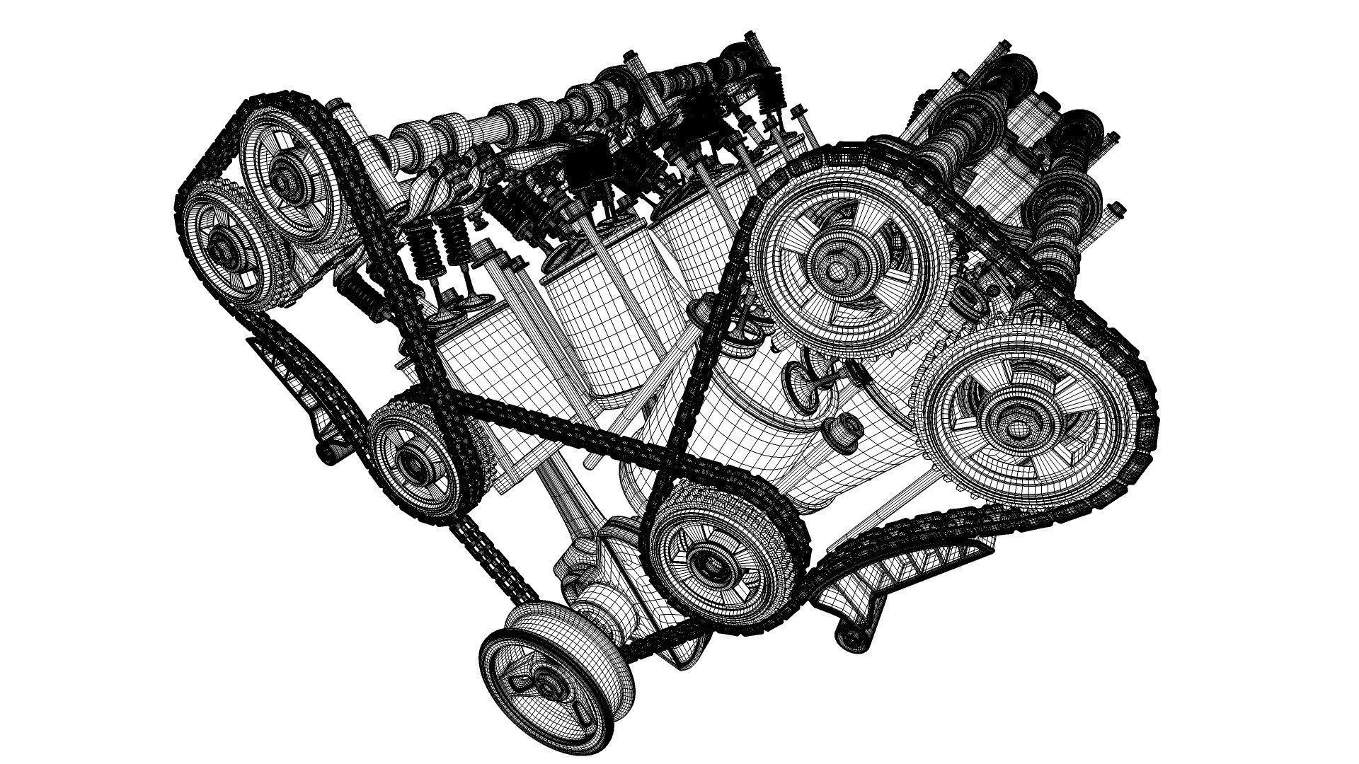 W 12 Engine Working Animated 3D model_49