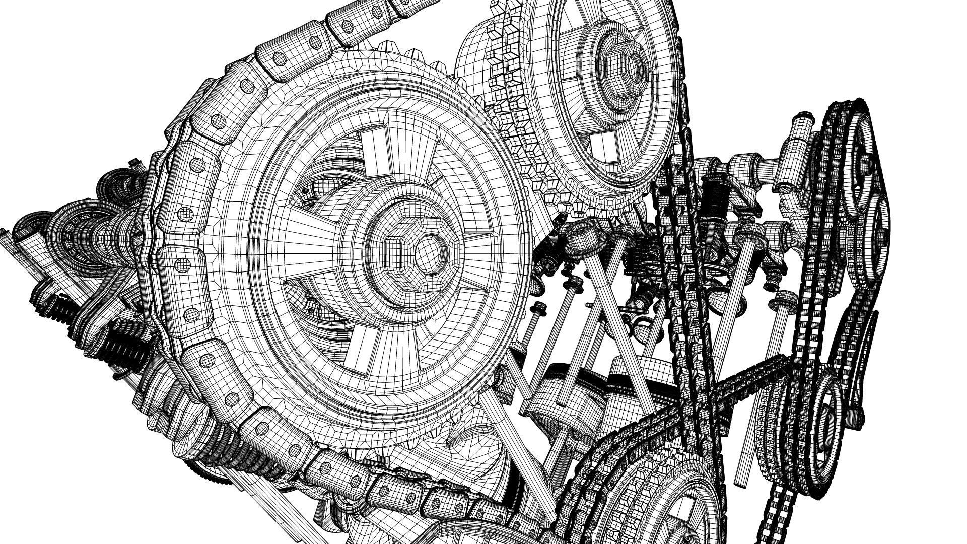 W 12 Engine Working Animated 3D model_43