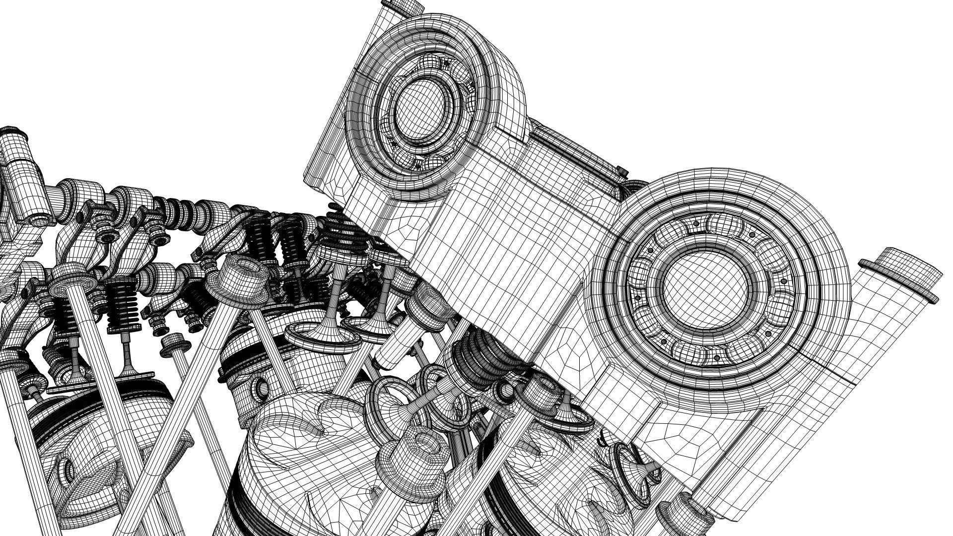 W 12 Engine Working Animated 3D model_48