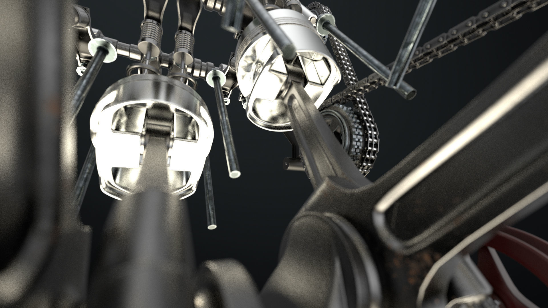 W 12 Engine Working Animated 3D model_24